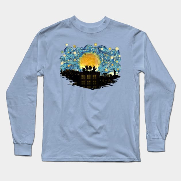 ninja Starry the night Long Sleeve T-Shirt by Dezigner007